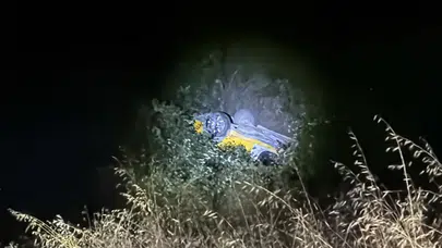 Düzce'de şarampole uçan araç takla attı : Sürücü yaralandı