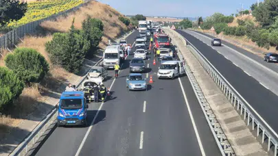 Tekirdağ'da 7 araçlı zincirleme trafik kazası