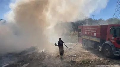 Hatay Altınözü'de çöplük alanda yangın