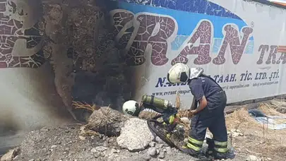 Hatay Dörtyol'da iş yerinde yangın