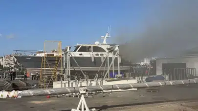 Pendik Marina'da bakımdaki teknede yangın çıktı