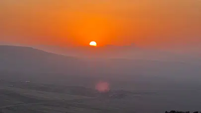 Tekelti Dağı'nın gün batımı manzarası göz kamaştırdı