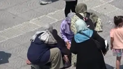 Samsun'da sıcaktan bayılan kadının yardımına çevredekiler koştu