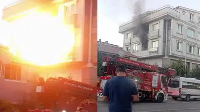 Kocaeli'de mutfaktaki yangına müdahale edilirken, doğalgaz bomba gibi patladı