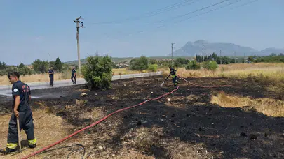 Datça'da kuru otlar alev aldı : Yangın büyümeden sönsürüldü