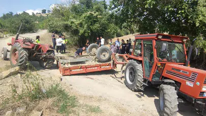 Samsun'da traktör faciası : Bir ölü, 3'ü çocuk 7 kişi yaralandı