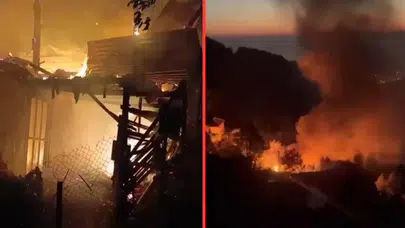 Hatay'da alevlere teslim olan 2 katlı ahşap ev küle döndü