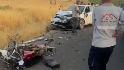 Mardin'de otomobille çarpışan motosikletteki 2 kişi hayatını kaybetti