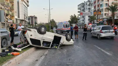 Mersin Silifke'de çekici otomobile çarptı : Anne ve 6 yaşındaki kızı yaralandı