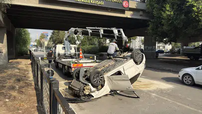 Adana Yüreğir'de köprüden düşen otomobilin sürücüsü yaralandı