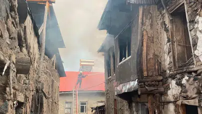 Kemaliye'de korkutan yangın ! Kışlacık köyünde 10 ev hasar gördü