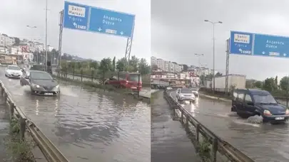 Zonguldak Alaplı'da yağış etkisi : Sürücüler zor anlar yaşadı