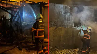 Çankırı'da alevlere teslim olan ev kullanılmaz hale geldi