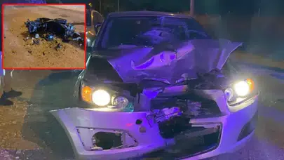 Bursa'da otomobille kafa kafaya çarpışan motosikletli ağır yaralandı