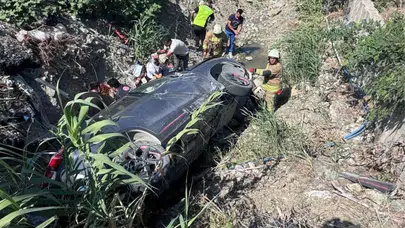 Hatay’da otomobil devrildi : 2 yaralı