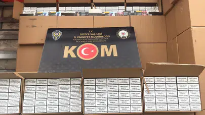 Düzce’de kaçakçılık operasyonları : Çok sayıda kaçak sigara ve makaron ele geçirildi