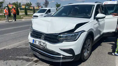 Çorum'da cip otomobile arkadan çarptı : 5 yaralı