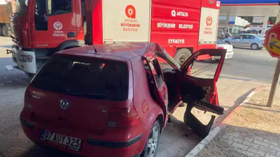 Antalya Aksu’da otomobil ile tır çarpıştı : 1 kişi hafif yaralandı