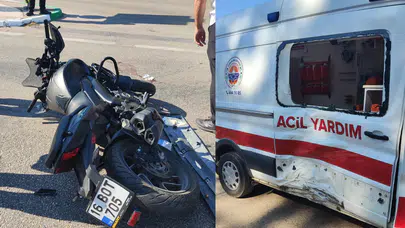 Bursa'da motosiklet ile ambulans çarpıştı : 1 yaralı