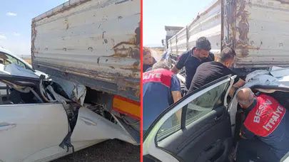 Adıyaman'da otomobil, tıra arkadan çarptı : 1 ağır yaralı