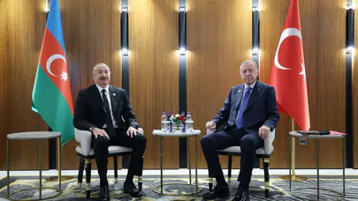 Cumhurbaşkanı Erdoğan ile Aliyev Kırgızistan'da bir araya geldi