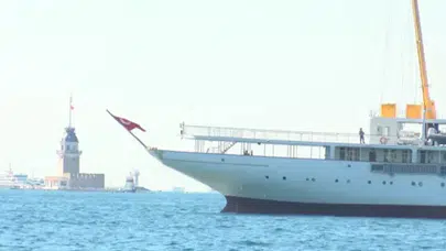 TCG Savarona eğitim gemisi İstanbul'da: İlk durak Dolmabahçe açıkları