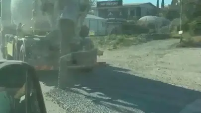 Hatay’da yola beton döken mikserin sahibine ağır ceza