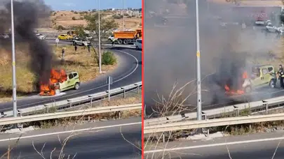 Tekirdağ'da seyir halindeki araç alev topuna döndü