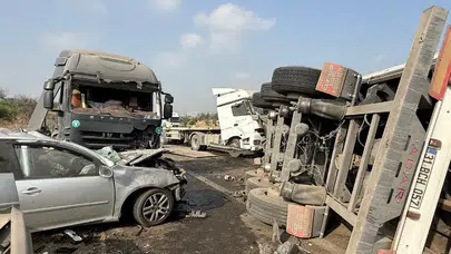 TAG otoyolunda tır karşı şeride geçti: 1 ölü, 2 yaralı