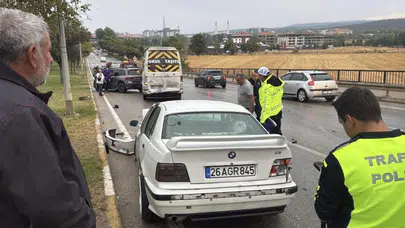 Eskişehir'de kayganlaşan yolda 7 araç çarpıştı : 1 yaralı