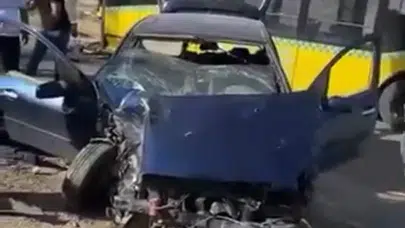 Siirt'te belediye otobüsü ile otomobilin çarpıştığı kazada 1 yaralı