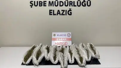 Elazığ'da iş makinesi içerisinde 1 kilo uyuşturucu ele geçirildi