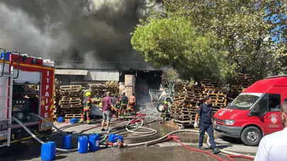 Edremit sanayi sitesinde yangın : Fabrika alev alev yandı