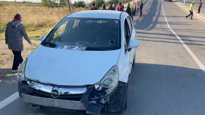 Karaman'da otomobil bariyere çarptı : Sürücü yaralandı