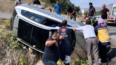 Osmaniye'de virajı alamayan otomobil devrildi : 1 kişi yaralandı