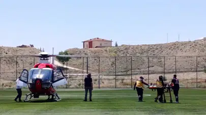 Darende'de iç kanama geçiren 85 yaşındaki hasta için hava ambulansı havalandı