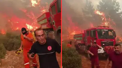 İtfaiye ekipleri, alevlerin arasında kalmaktan son anda kurtuldu