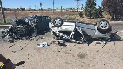 Susurluk'ta iki araç çarpıştı : 1 ölü, 2'si ağır 3 yaralı