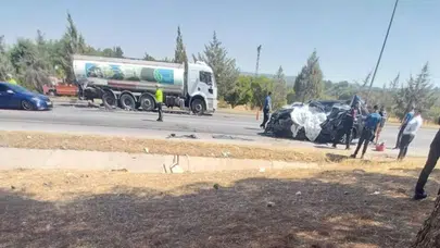 Sulama tankerine çarpan otomobilin sürücüsü hayatını kaybetti