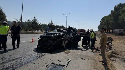 Kahramanmaraş'ta otomobil kamyona arkadan çarptı : 1 ölü, 2 ağır yaralı