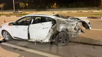Tokat'ta karşı şeride savrulan otomobil kaza yaptı : 3 yaralı