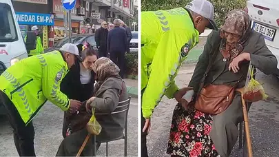 Gemlik'te Trafik Polisi, Yaralı Kadının Elini Ambulans Gelene Kadar Bırakmadı
