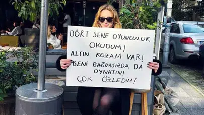 Oyuncu Hayal Köseoğlu, sokakta pankart açarak rol istedi