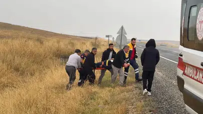 Diyarbakır'da seyir halindeki pikabın lastiği patladı : Şarampole yuvarlandı