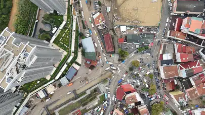 Ayazağa'da sel felaketinin boyutu drone ile görüntülendi