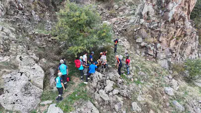 Kayseri'de kayalıklardan dere yatağına düşen şahıs kurtarıldı