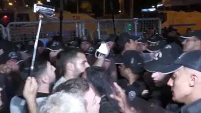 İzmir'de Cemil Tugay protestosuna polis engeli