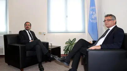 Erhürman ile Hristodulidis BM Ofisi'nde Bir Araya Geldi
