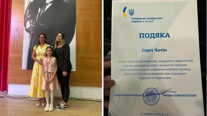 Honazlı öğrenci Melisa Erüstündağ'a Ukrayna Başkonsolosluğu'ndan teşekkür belgesi !