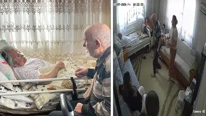 68 yıllık eşine sarılmak için ayağa kalktı: Duygulandıran anlar